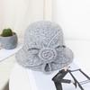 2022 Autumn And Winter Woolen Hat Women'S Casual Wide-Brimmed Top Hat, Flower Dome Fashion Hat