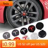 Car Sticker Tesla 56mm ABS Tesla Wheel Center Hub Cap Emblem Logo Car Rims Cover Hubcap For Tesla Model 3 Y X S Original Badge A