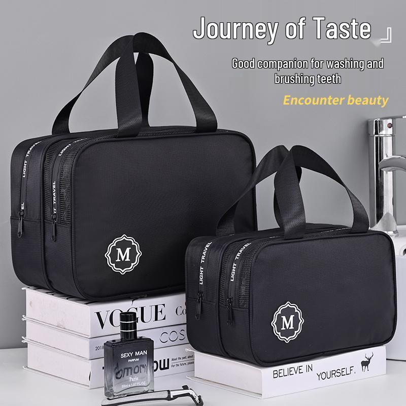 Men's Double-Layer Waterproof Toiletry Bag - Large Capacity Travel Organizer
