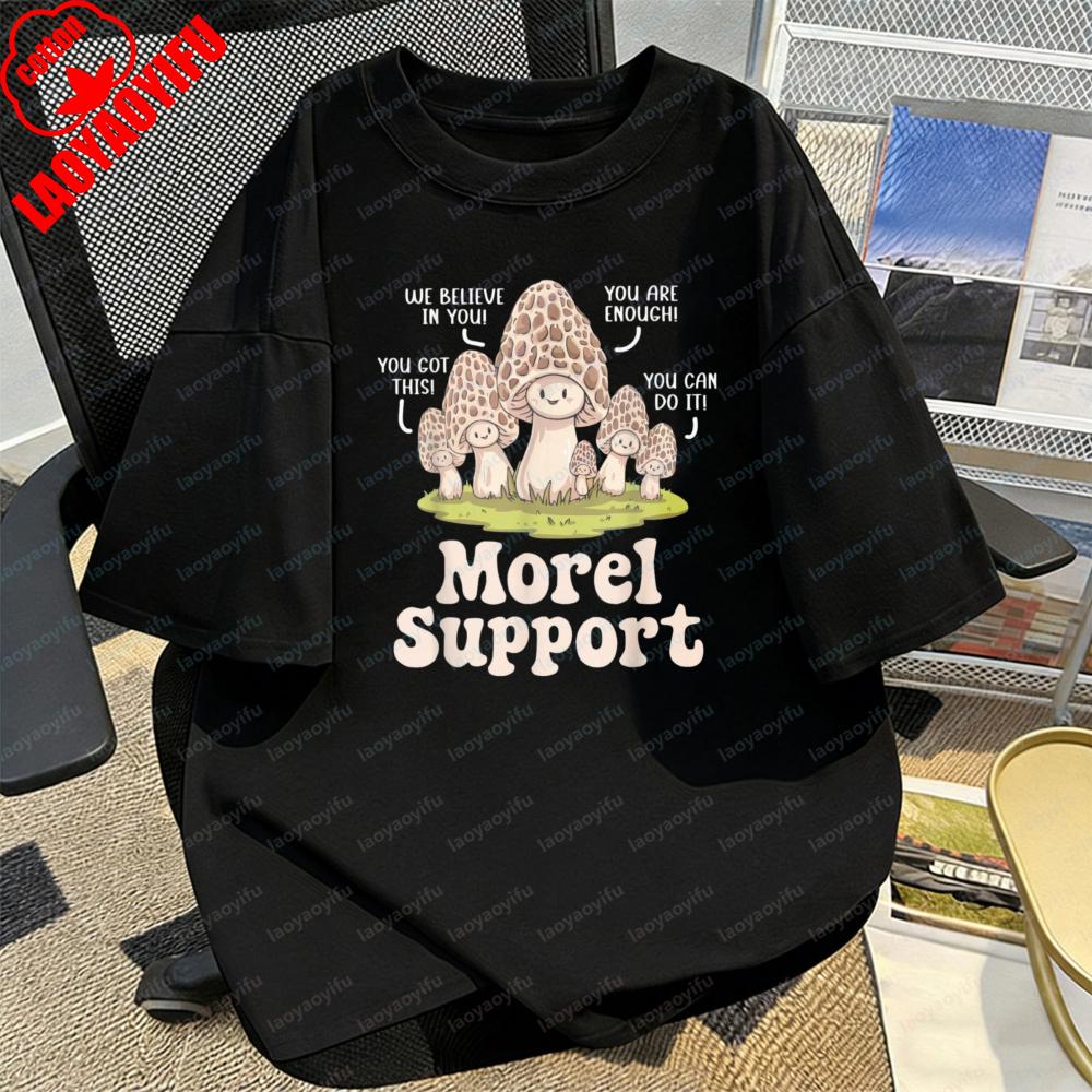 Orso Fungo e Fantasia Testuale Stile Casual T-shirt in Cotone Estate Retro Carina Moda Tendenza Maglietta Vestiti Kawaii Vestiti per Donne