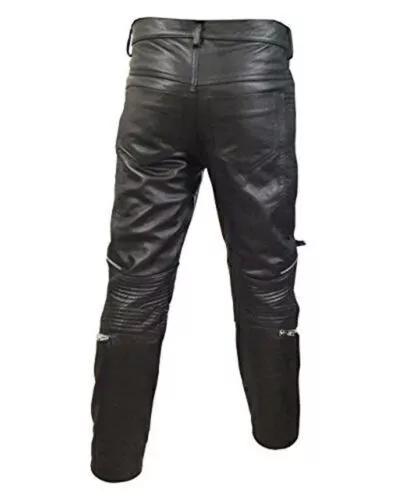Leather Handmade Stylish Casual Black Men's Leather Pants Genuine Pure Lambskin