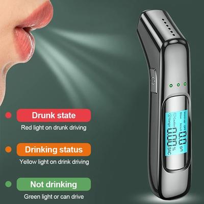 Alkohol tester Vysoce přesný dechový analyzátor Alkometr USB dobíjecí bezkontaktní LCD displej Digitální přenosný detektor alkoholu