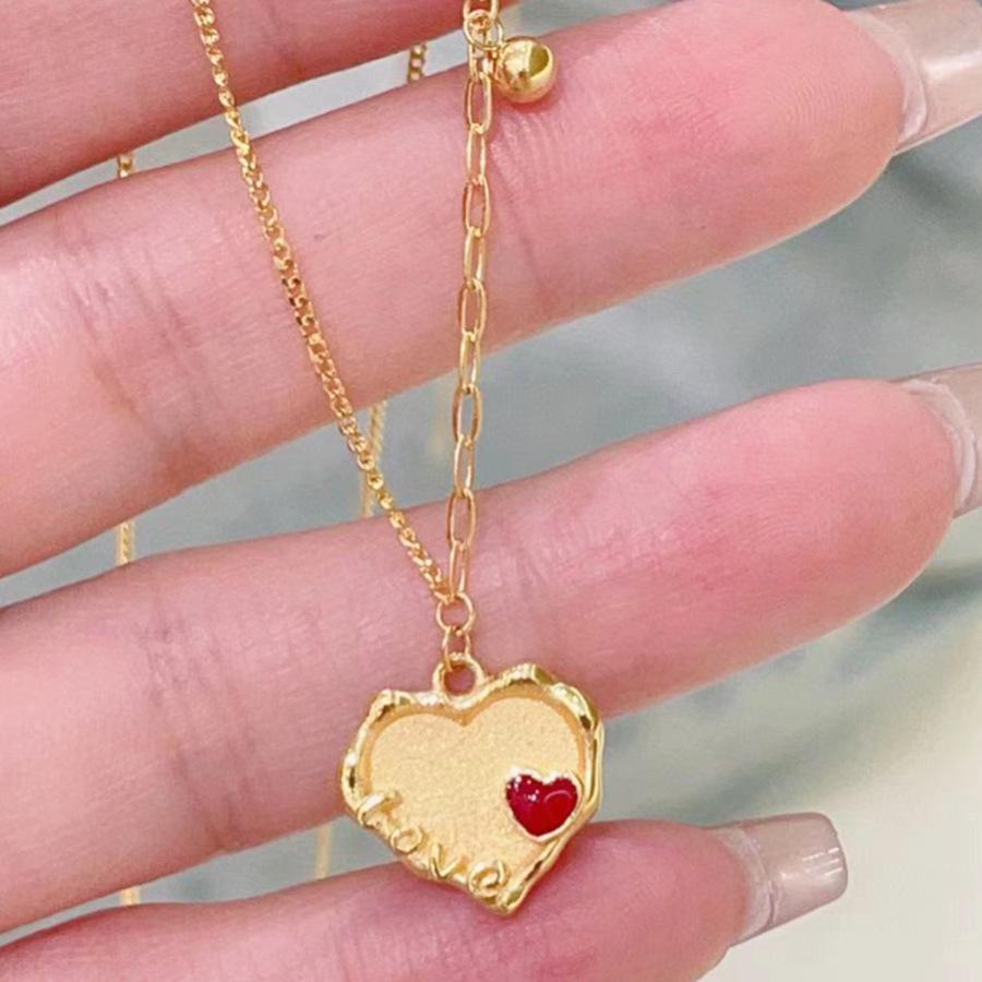 24 drops of oil love pendant necklace simple temperament collarbone chain versatile light luxury personalized jewelry women