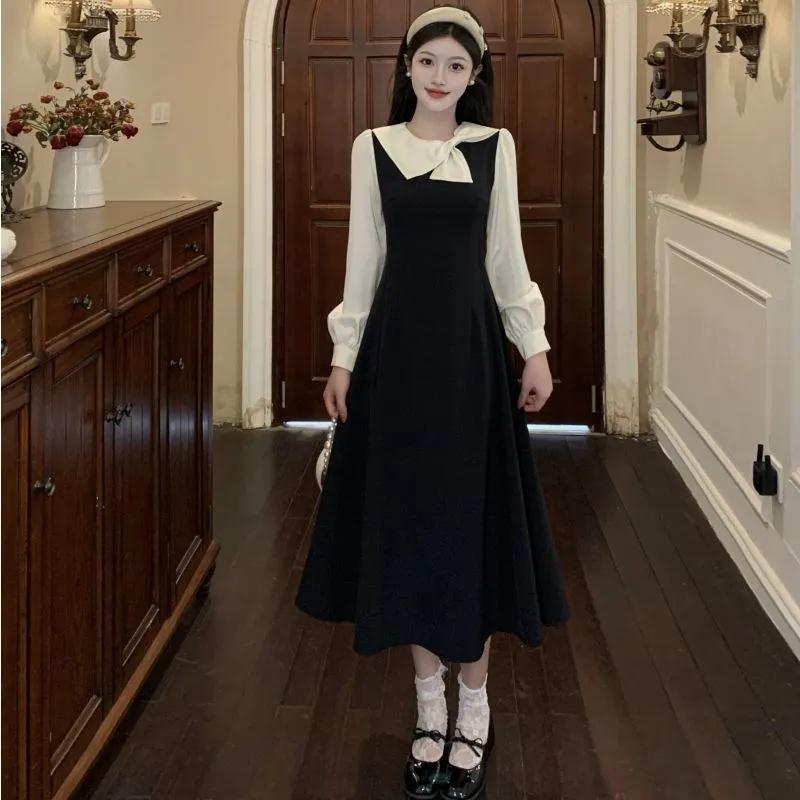 

Женское платье-двойка большого размера, весна и осень, новый стиль дочери богатой семьи, темпераментное, супер-сказочное, средней длины M