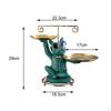 Statue Keys Holder Artwork Lightweight Decorative Resin Storage Centerpiece Dog Sculpture with Tray