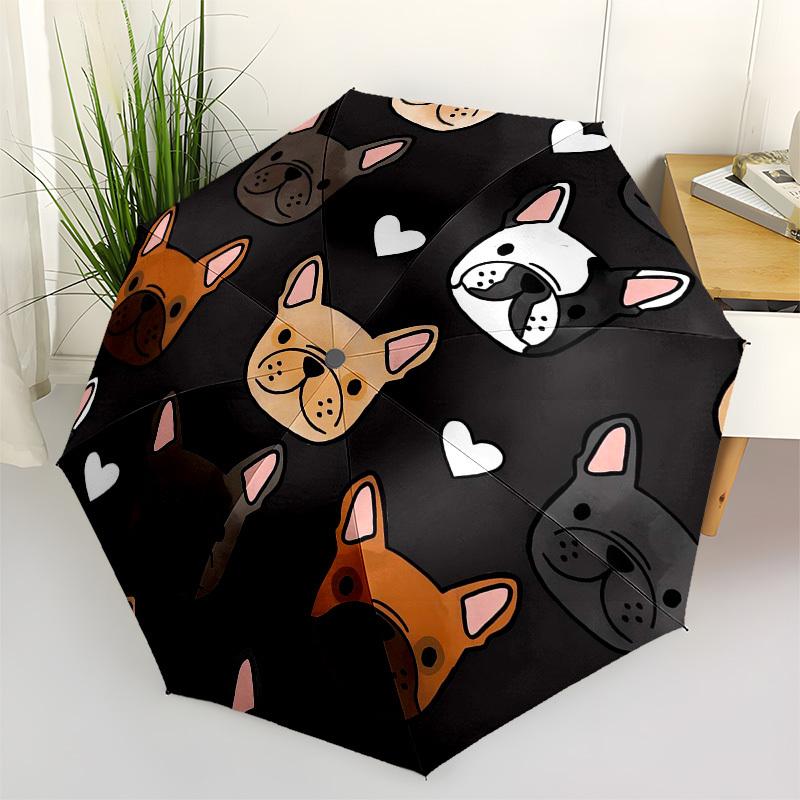 

1pc French Bulldog Pattern Umbrella with Plastic Handle,Vibrant Cartoon Pattern,Multi-functional UmbrellaPT015