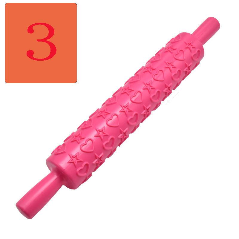 Pattern Texture Embossed Rolling Pin Dough Fondant Pastry Dumpling Pizza Cake Cookies Roller Tools Kitchen Accessories 1 Pcs