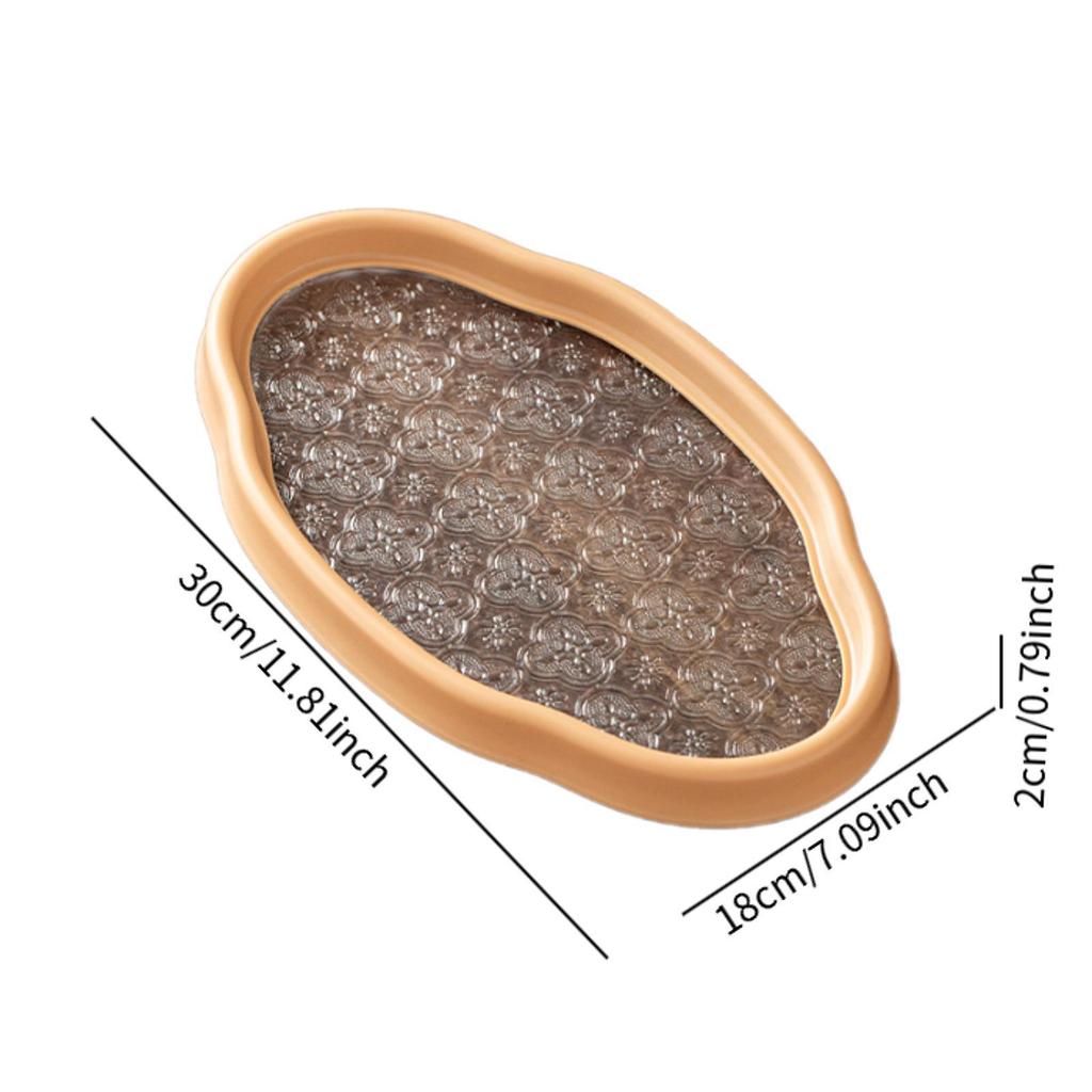 Begonia Flower Glass Tray Storage Tray for Coffee Table Breakfast Events