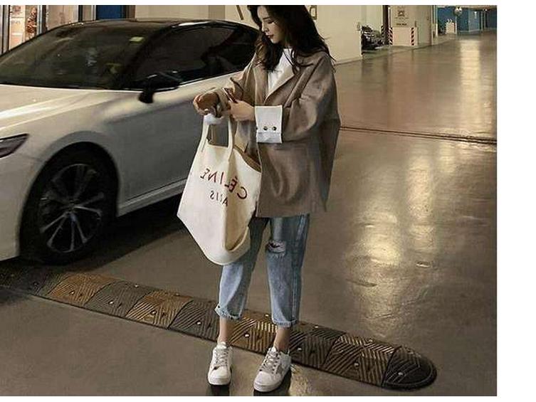 2020 Women's High-Waisted Ripped Straight Jeans - Korean Style, Slimming & Versatile Cropped Pants