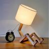 Kleiner Holzmann Tischlampe Massivholz Humanoide Schreibtischlampe für Wohnzimmer Schlafzimmer Nachttisch Innen Dekorative Nachtischlampe