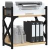 Printer Stand with 2 Shelves Sonoma Oak Finish 40 X 20 X 40 Cm Engineered Wood