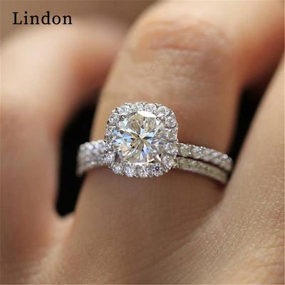 Lindon Classic Ring For Women With Round Shape Zircon Wedding Party Gift  Size 6-10