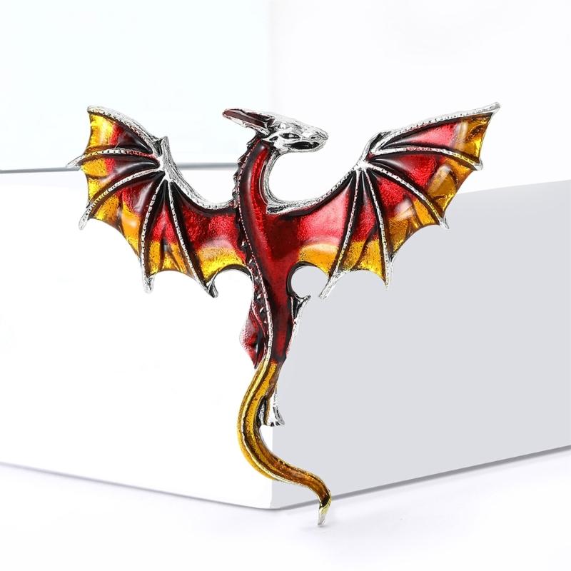 Cartoon Western Dragon Alloy Safety Badge Pin Daily Fashion Unisex Brooch Decorative Scarf Clip Bag Charm