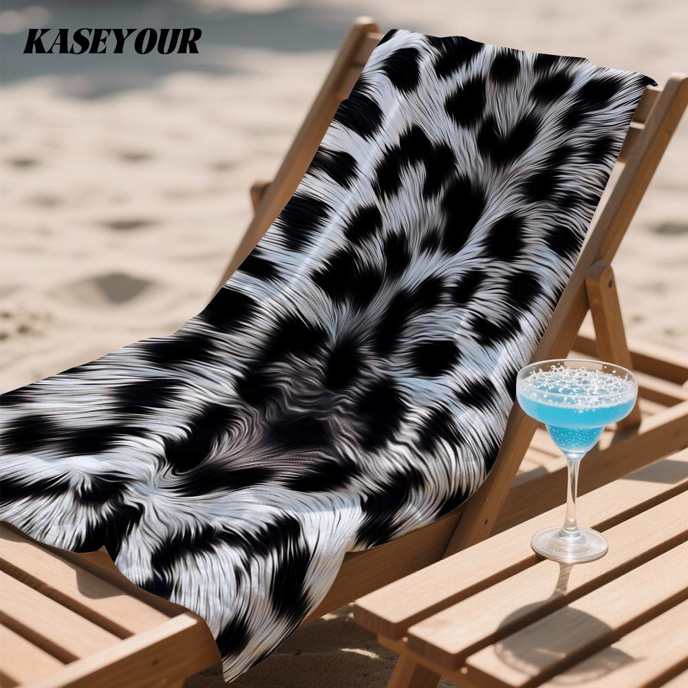 Snow Leopard Texture Compact Travel Beach Towel Super Absorbent Sand Resistant, Microfiber for Swimming Camping Yoga