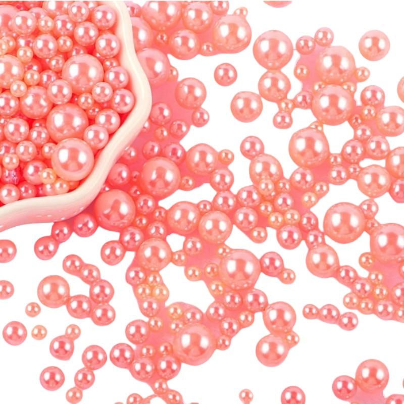 Miçangas ABS Imitação de Pérola Multicoloridas Sem Furo Miçangas Soltas para Arte de Unhas DIY Artesanato Decoração de Scrapbook