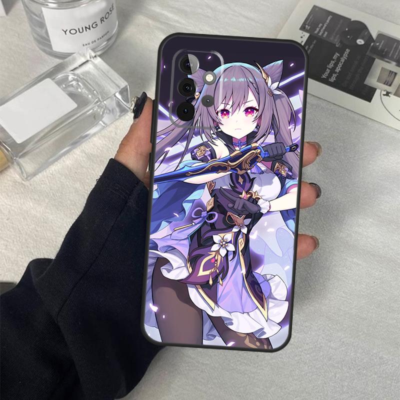 Keqing Genshin Impact Anime Case For Samsung Galaxy A14 A24 A34 A54 A51 A71 A13 A23 A33 A53 A73 A12 A22 A32 A52 Coque
