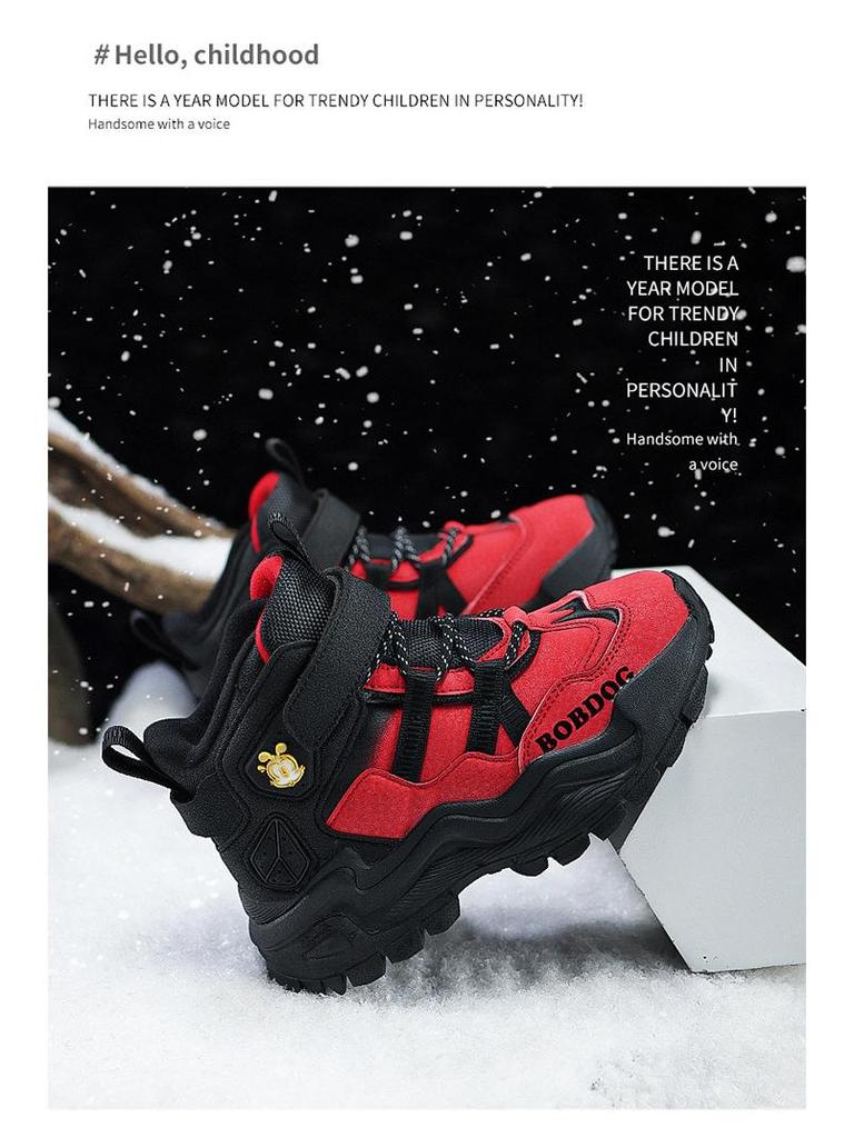 Babudou Kids' Winter Snow Boots - Warm Fleece Lined, Non-Slip, Waterproof Outdoor Boots