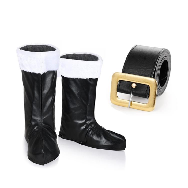 

Christmas Santa Costume Holiday Santa Clauses Costume Accessories Santa Clauses Boot Cuffs Leather Belt Santa Outfit Unisex 1