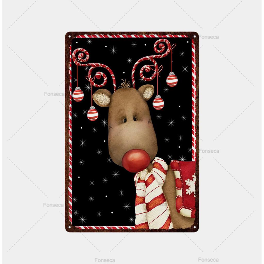 Santa Claus Snow View Metal Sign Vintage Tin Sign Metal Vintage Bar Vintage Wall Decoration Bar Club Metal Poster