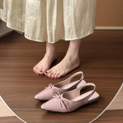 Bow Baotou Sandals Women's Spring and Summer New Niche Design Versatile Commuter Dating Mary Jane Women's Shoes