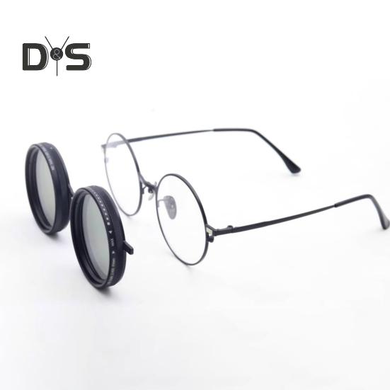 1-9 Gears Adjustable Tint Sunglasses for Men UV400 Round Polarized Glasses with ND Filter Lenses for Beach Shady Fishing Driving