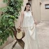 Vacation Chinese Style Dark Pattern Sleeveless Two-Piece Set | Ancient & Gentle Design
