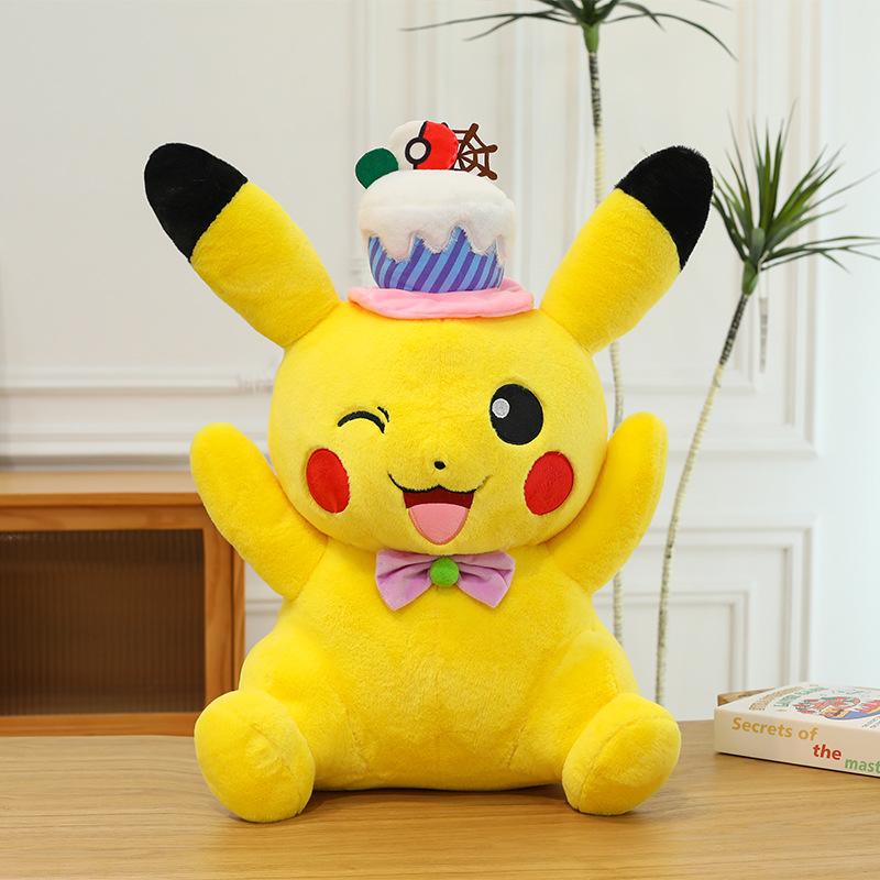 Pokemon Kawaii Pikachu Plush Toy Stuffed Doll Large Pillow for Kids Birthday Xmas Gift Pokemon Cake Plushie Arcade Prize