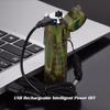 Outdoor Waterproof USB Charge Portable Lighter LED Flashlight Camping Torch Lamp