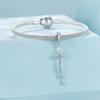 Lily with hanging crystals silver pendant beads silver 925