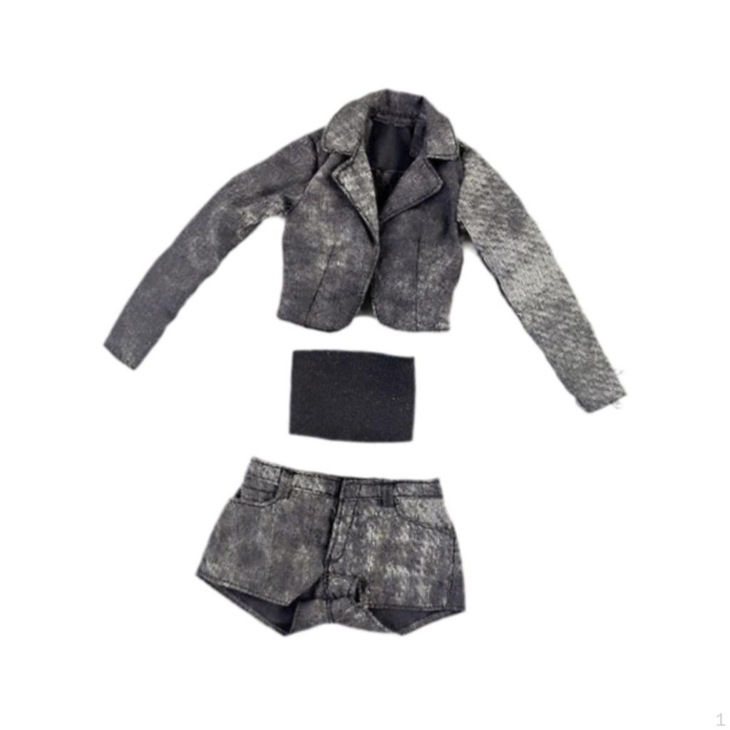 1/6 Maßstab Mode-Set mit kurzer Jacke, Shorts und Tube Top für Puppenmodelle