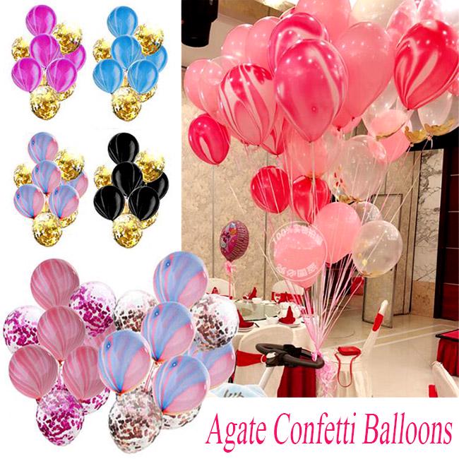 Pink and Gold Party Decoration Marble Confetti Balloon Thickened