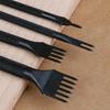 4 Pcs Quality Leather Craft Tools Hole Punches Stitching Punch Tool Set 1+2+4+6 Prong Leather Tools Set