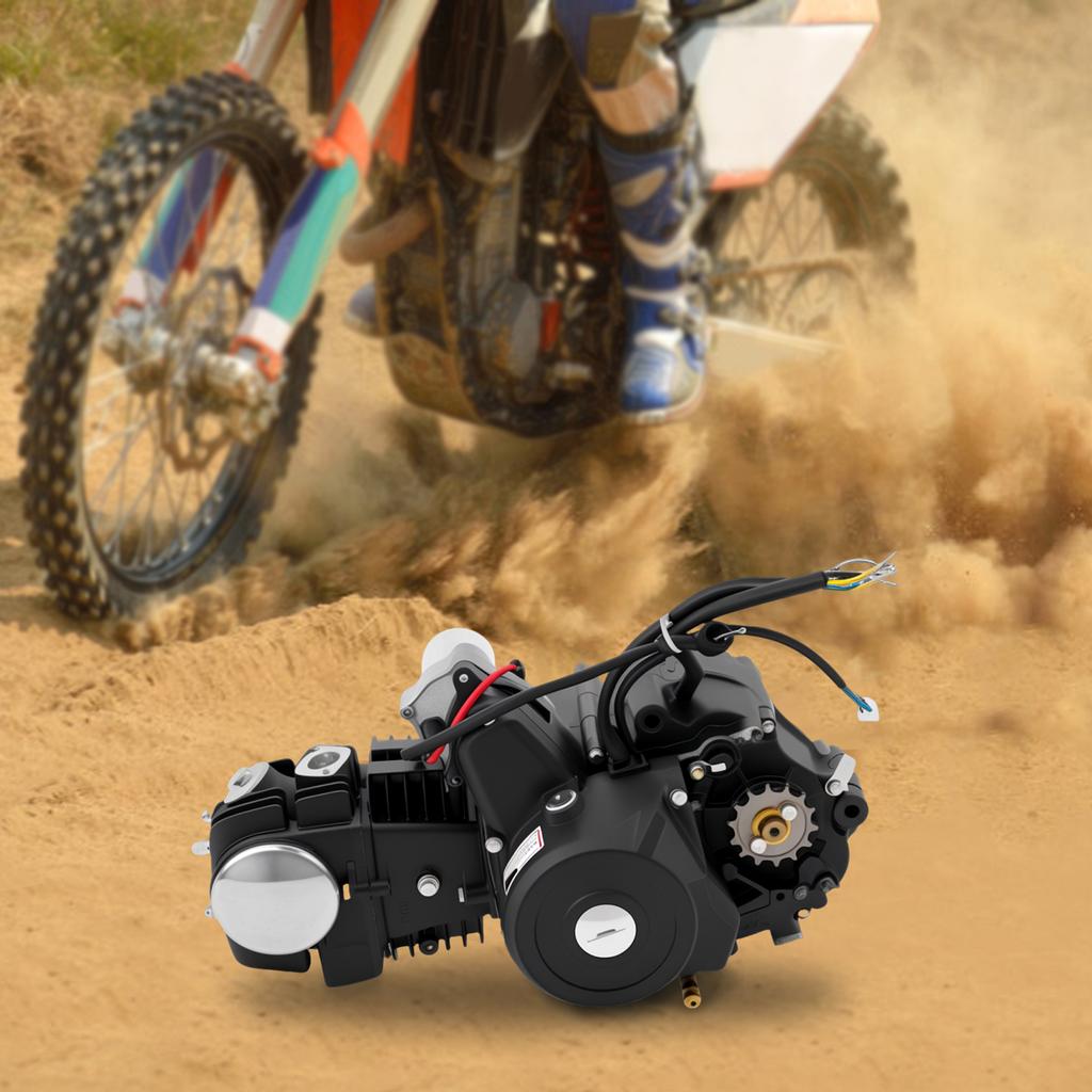125CC 4-Stroke Engine Motor Complete Kit, 4 Speed Semi-Auto Transmission Motorcycle Engine ATV Motor with CDI Ignition