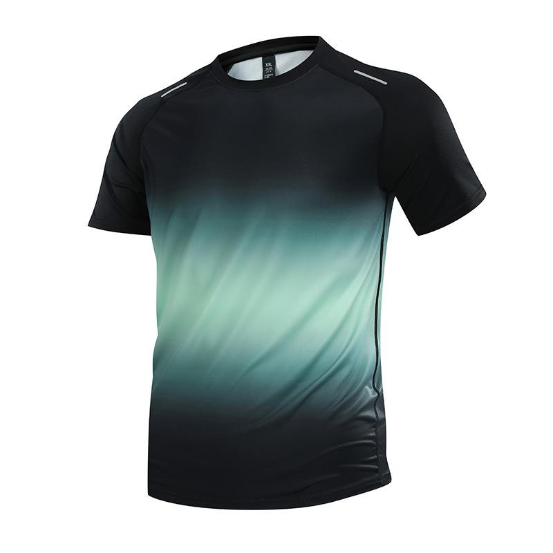 Men's Quick-Dry Tight-Fit Ice Silk Sports T-Shirt for Summer Running, Fitness, Basketball, and Cycling