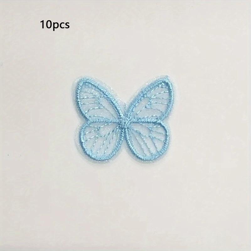 10pcs-Embroidered butterfly headwear accessories, hair clips, patches, patches, clothing, shoes, socks, accessories