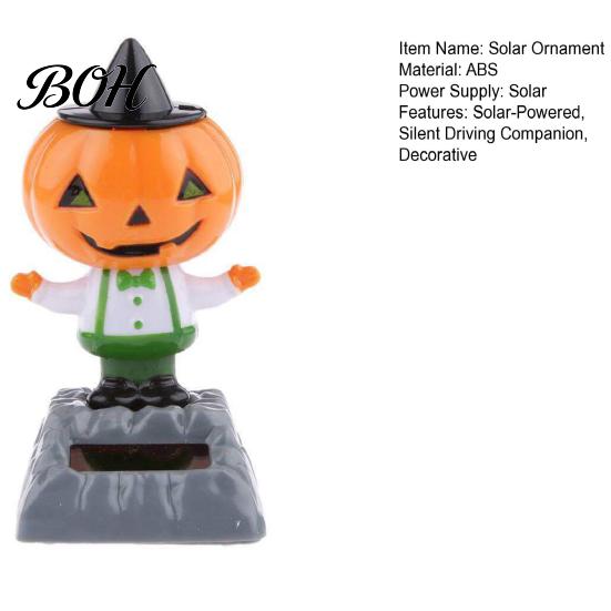 Kompakte Desktop-Urlaubsdekorationen Solar-Tanzende Kürbispuppe, Halloween-Auto-Armaturenbrett-Dekoration, Gruselige Geist-Dekorative Schüttel-Figuren Figur