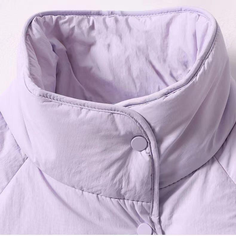 Daunen-Baumwolljacke für Damen, kurz, klein, einfarbig, modische Brotjacke, warme Winter-Baumwolljacke