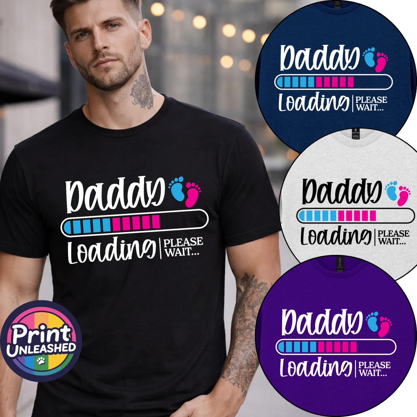 Daddy Loading T Shirt Dad To Be Gift Funny Pregnancy Announcement Tee 2XL