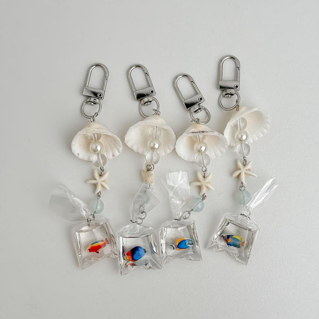 Shell Fish New Ocean Beach Series Exquisite Unique Design Travel Souvenir Chain Accessories Gift Bag Charm