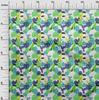 oneOone Cotton Flex Aqua Blue Fabric Tropical Floral with Birds Fabric for Sewing Printed Craft Fabric by The Yard 40 Inch