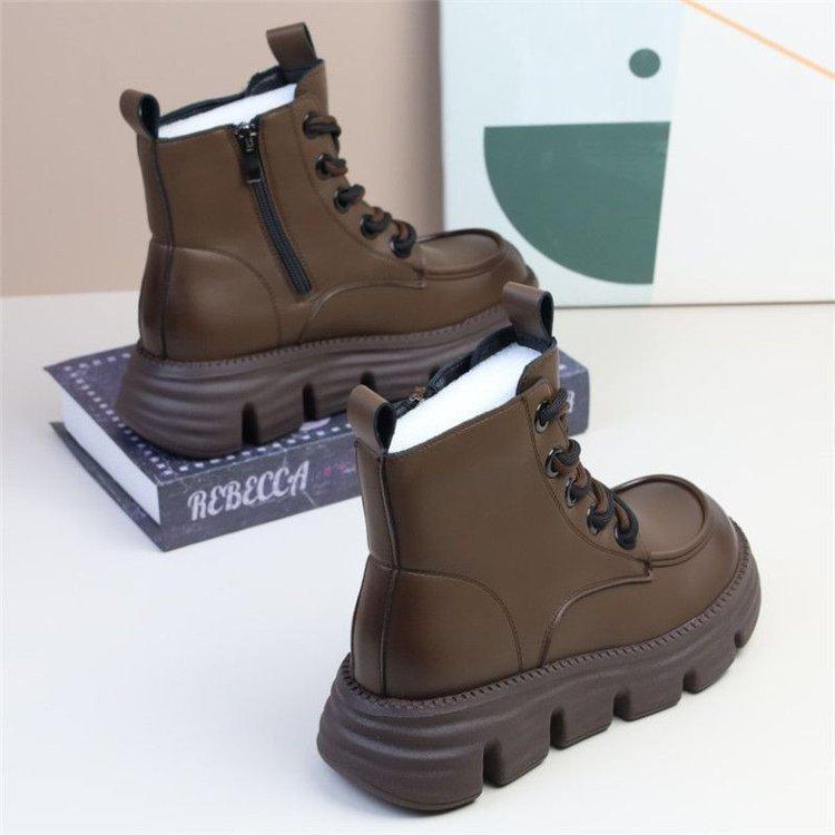British Martin Boots Women's Autumn and Winter 2025 New Soft-soled Non-slip Explosive Thick-soled Cotton Shoes Increase Height and Show Thinness Fri