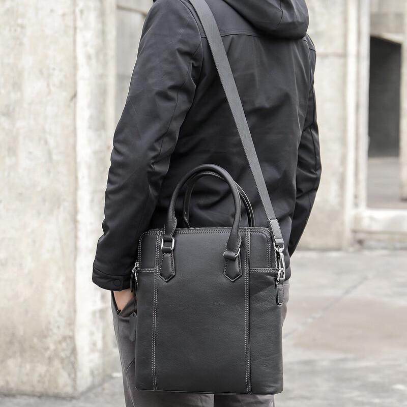 Li Shen Men's Business Leather Briefcase