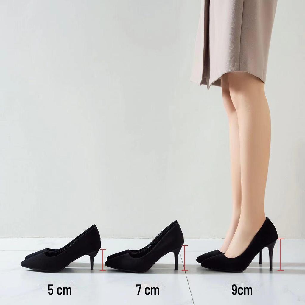 Women Large Size Black Suede Stiletto Heels Spring Autumn Professional Work Shoes Sizes 34 42 Elegant Office