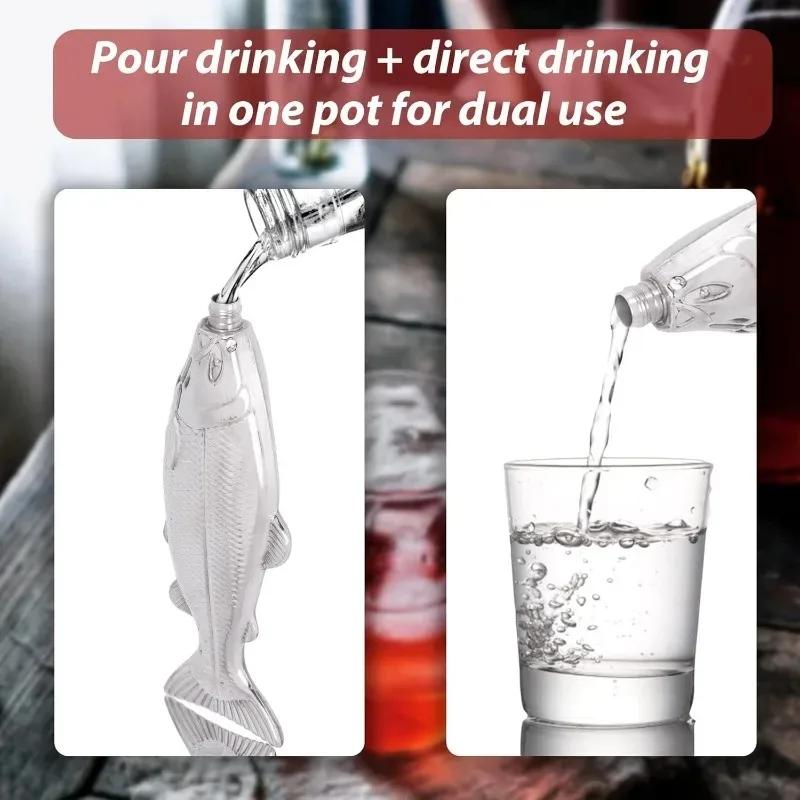 140ml Fish Shape Stainless Steel Mini Hip Flask Portable Alcohol Flask Laser Engraved Novelty Gift for Men Outdoor Drinking
