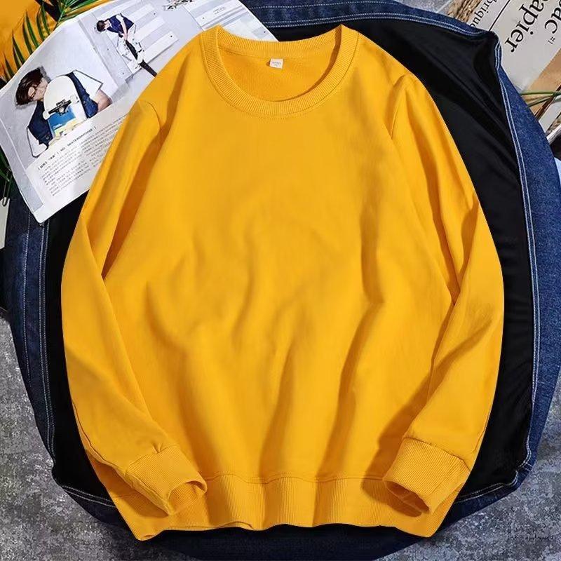 Autumn and Winter Men's and Women's New Sweater Women's Top Solid Color Round Neck Men's Jacket Long Sleeve Blank Sweater Wholesale Print