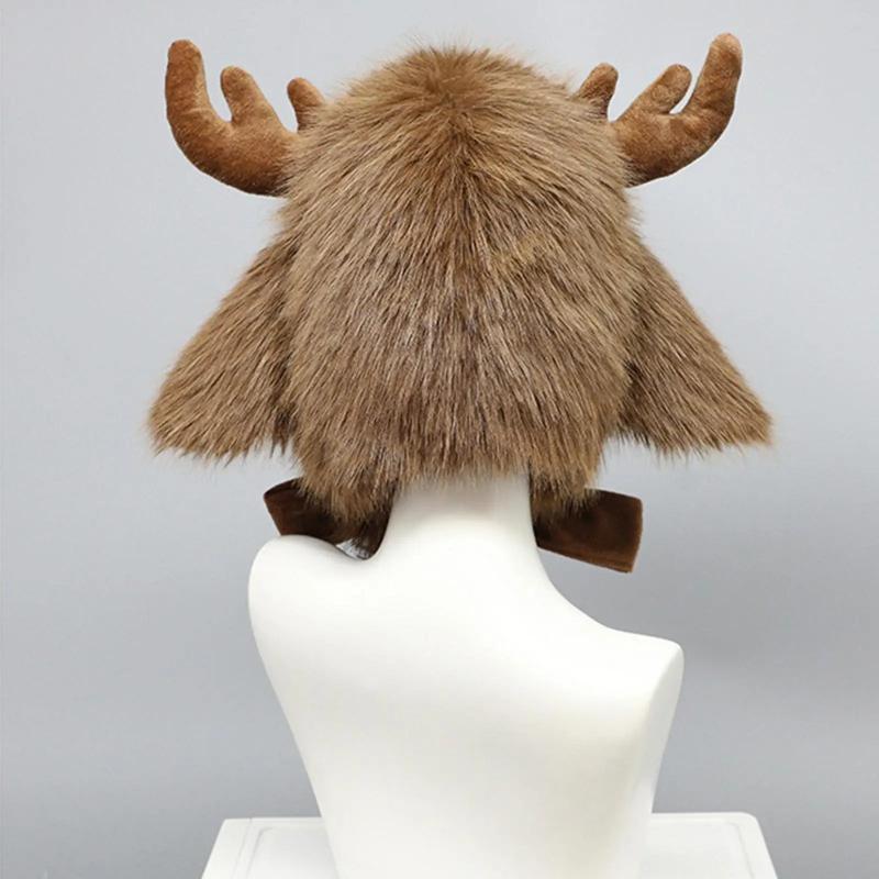 Soft Plush Hat Lightweight Warm Winter Hat Windproof Novelty Antler Ears Hat