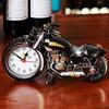 Budzik motocyklowy z tworzywa sztucznego, kwarcowy, zasilany bateriami, zabytkowy zegar biurkowy do domu i akademika