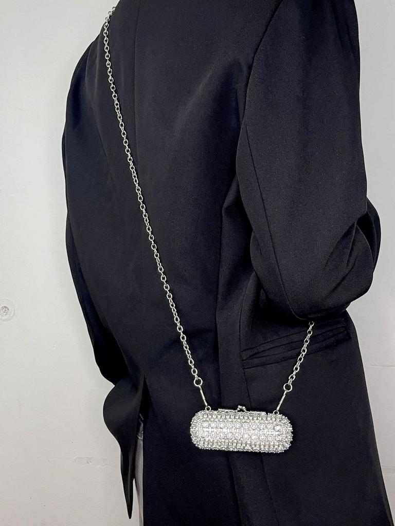 Fashion Mini Lipstick Clutch With Chain And Crystal Decor For Daily Use