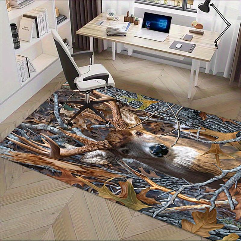 Büroteppich: Von der Natur inspirierter Hirschdruck Perfekt für Sofaschutz Unter Stühlen, Verbessern