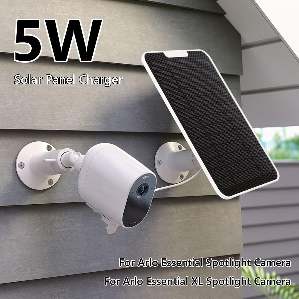 1/3 PCS 5W Solar Cell Panel IP65 Weatherproof W/ 9.8ft Micro USB Charging Cable for Arlo Essential Spotlight/XL Spotlight Camera